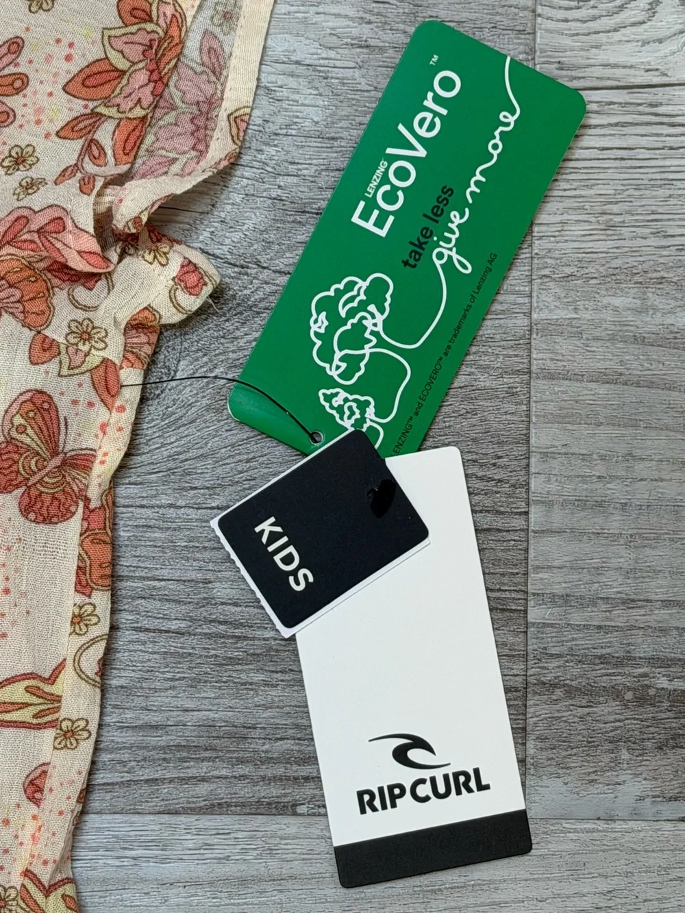 Rip Curl Girls Sun Catchers Viscose Crinkle Dress Size 10\S Boho Floral Bone NWT
